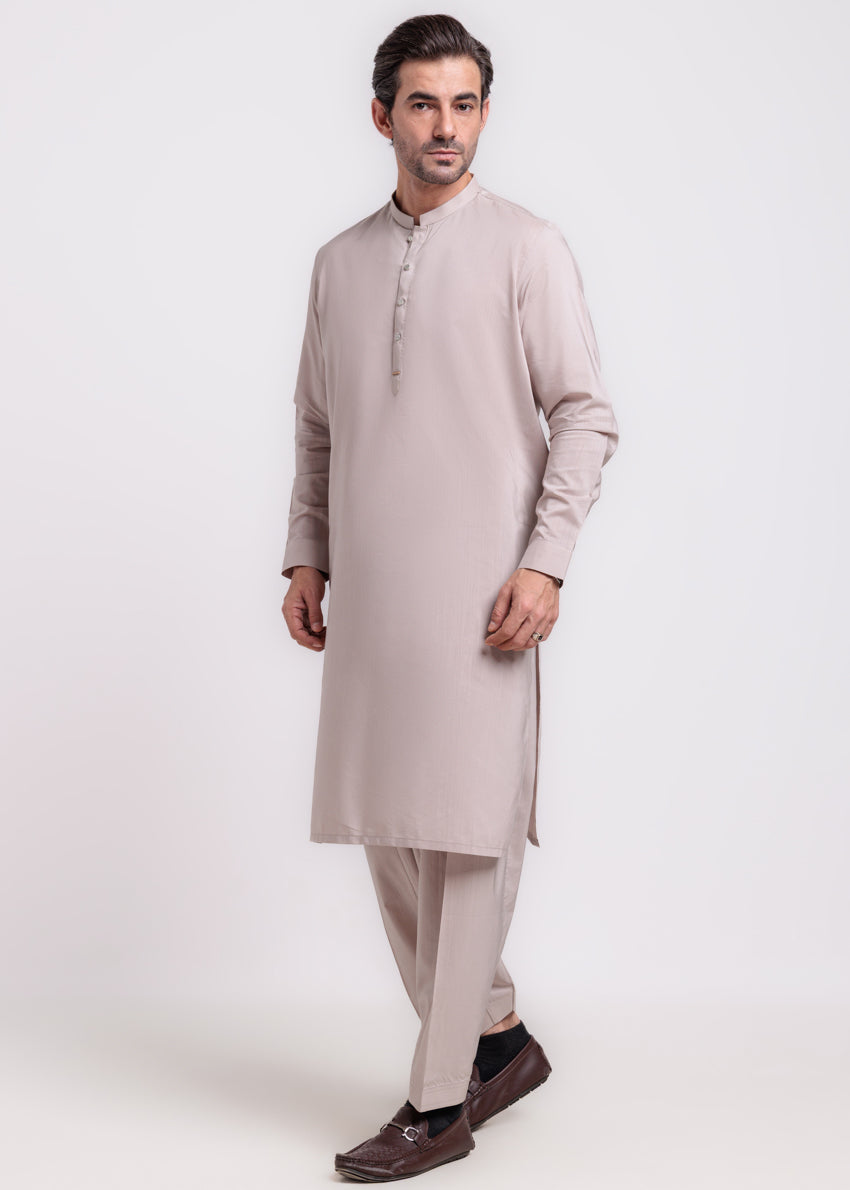 Beige-Cotton-Kurta Shalwar - (M25KSS1002) - Pehnaawaa