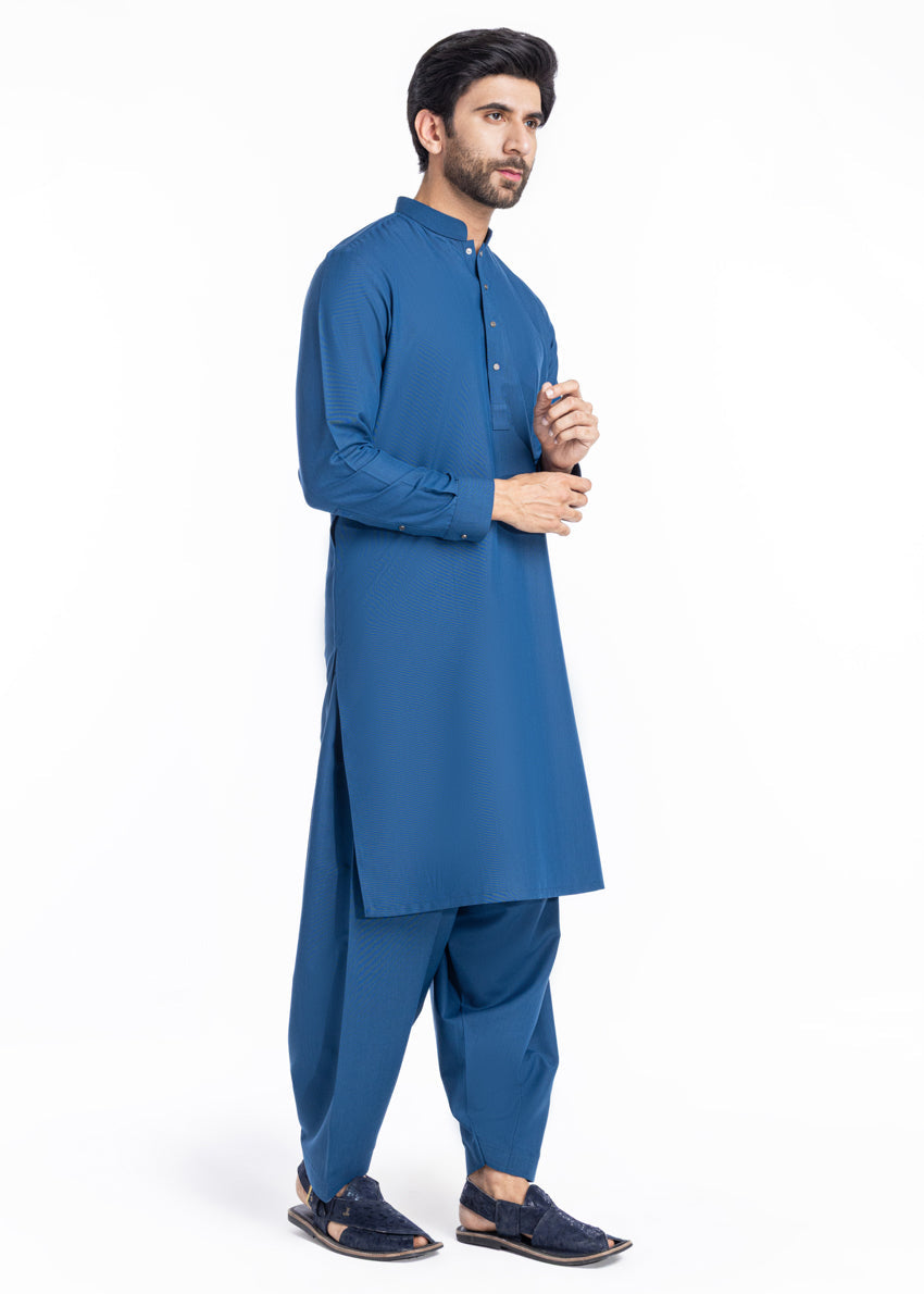Blue-Blended-Shalwar Suit - (MP2PSBW25BM11D2) - Pehnaawaa