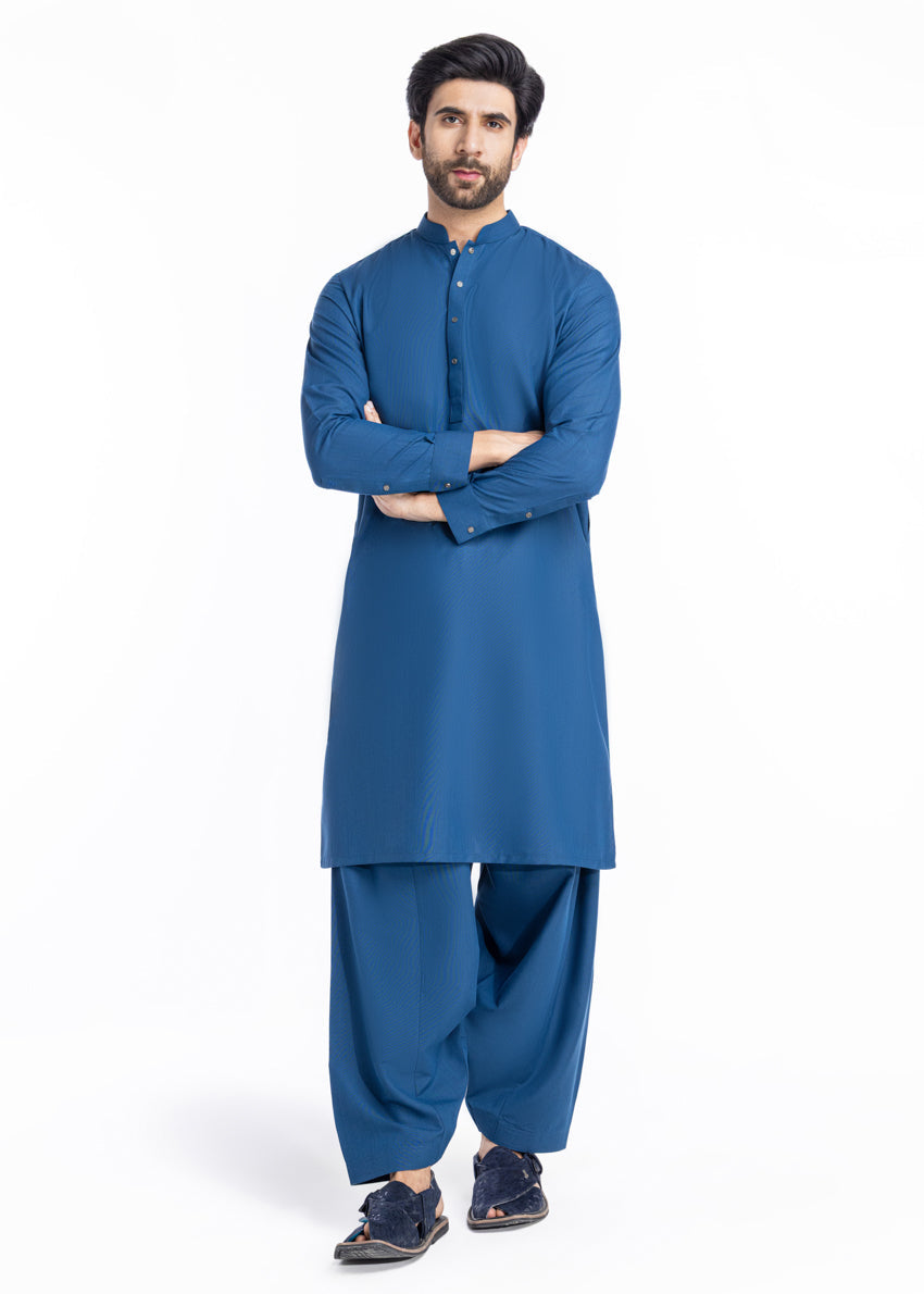 Blue-Blended-Shalwar Suit - (MP2PSBW25BM11D2) - Pehnaawaa
