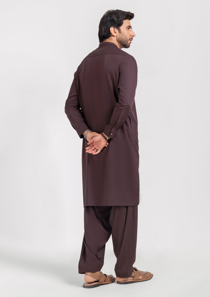 D-Brown-Blended-Kurta Shalwar - (M25KSS1011) - Pehnaawaa