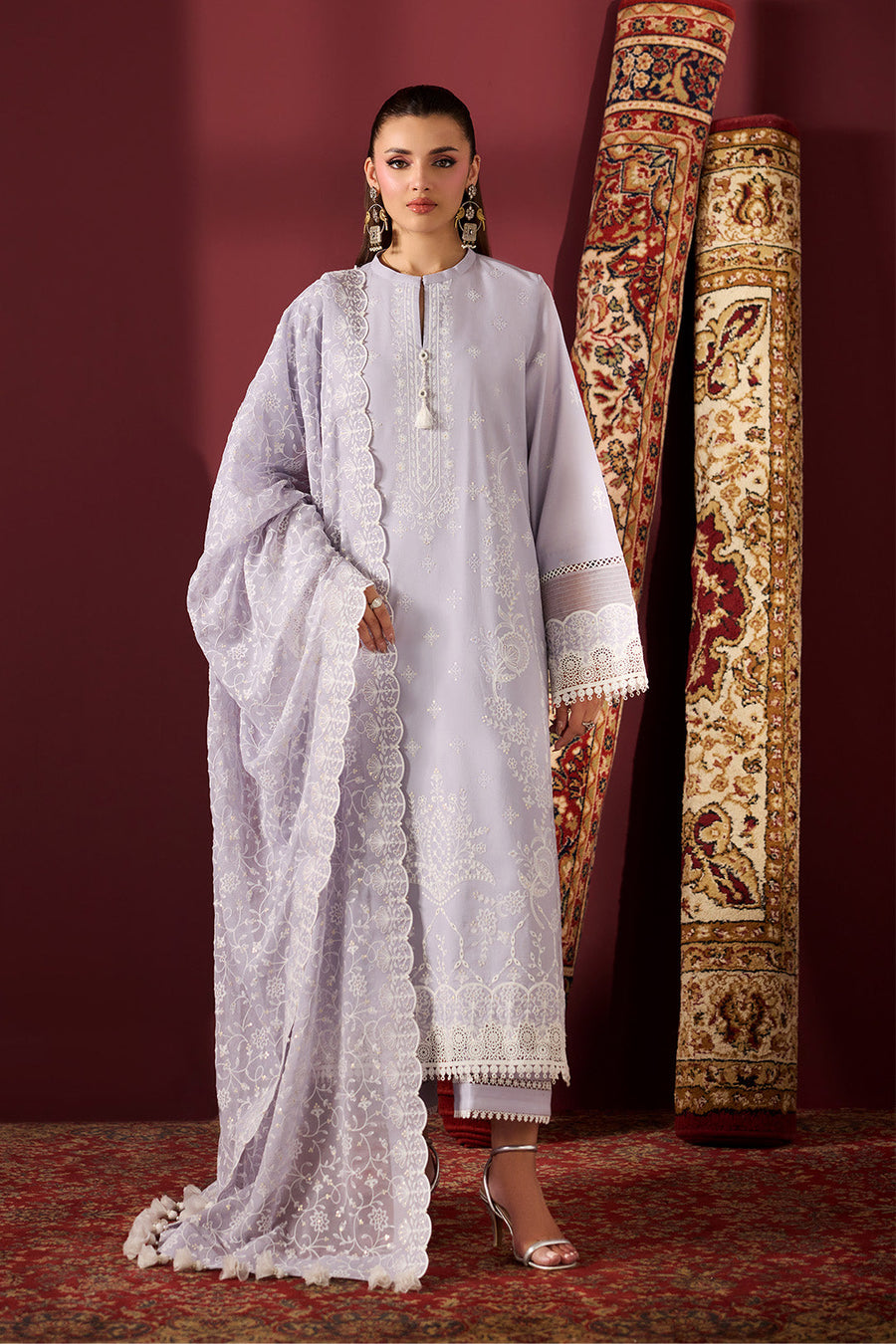 Blossom Grace – Premium Embroidered Festive Lawn 3-Piece Suit - Pehnaawaa