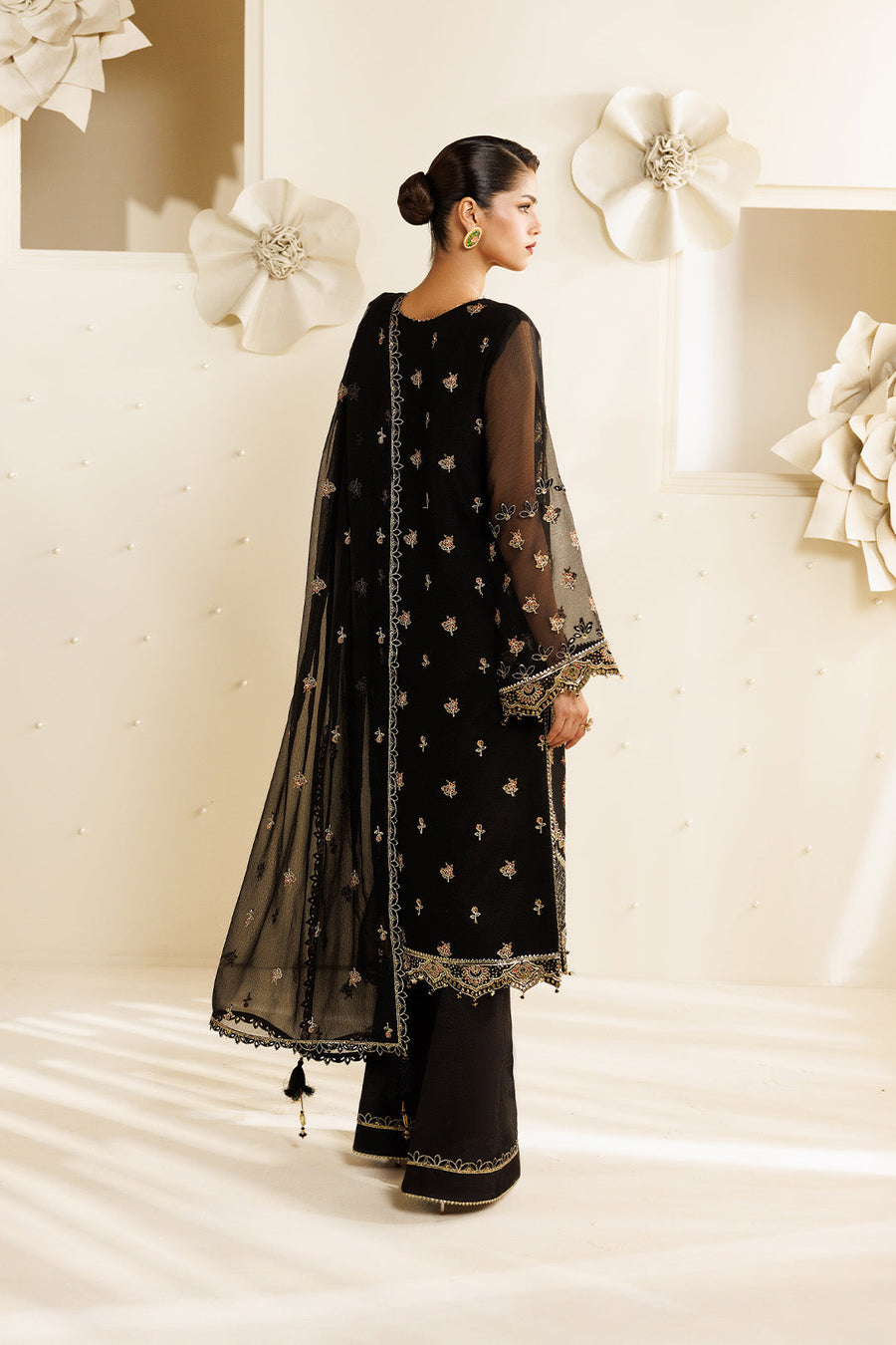 Halo Embroidered Chiffon 3-Piece Formal Suit