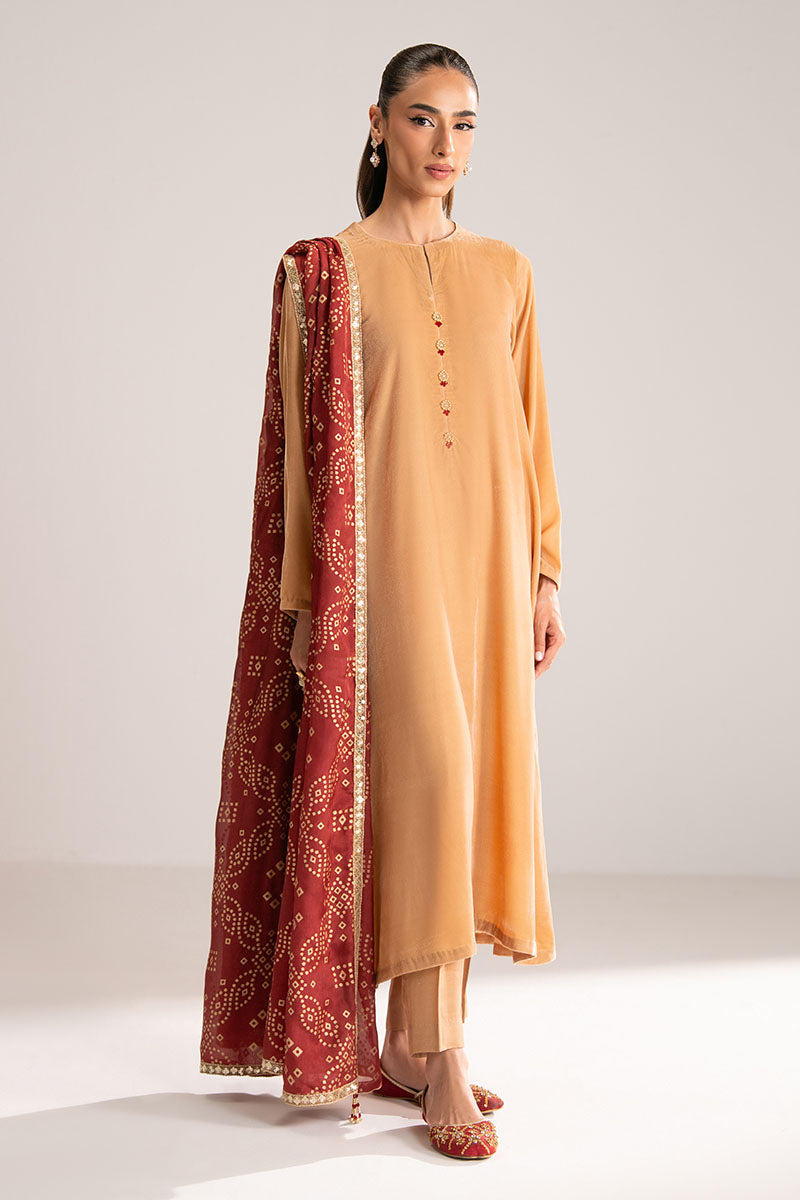 SAFFRON DUST-2PC (SHIRT & DUPATTA) - Pehnaawaa
