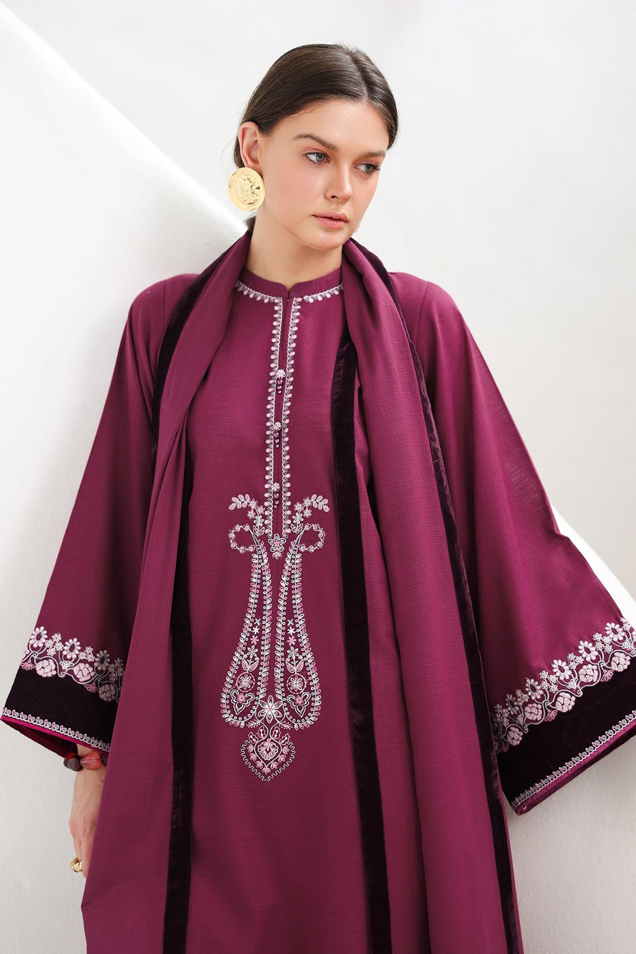Embroidered Khaddar 3-Piece Pret Suit with Dupatta