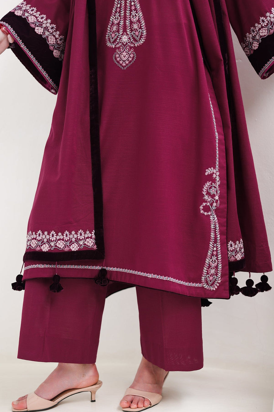 Embroidered Khaddar 3-Piece Pret Suit with Dupatta