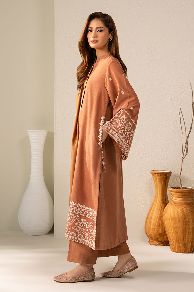 PEACH CARAMEL-2PC (SHIRT & DUPATTA) - Pehnaawaa