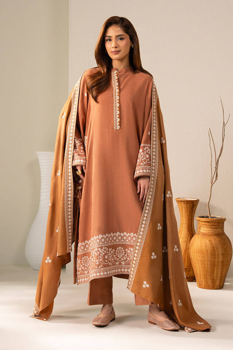 PEACH CARAMEL-2PC (SHIRT & DUPATTA) - Pehnaawaa