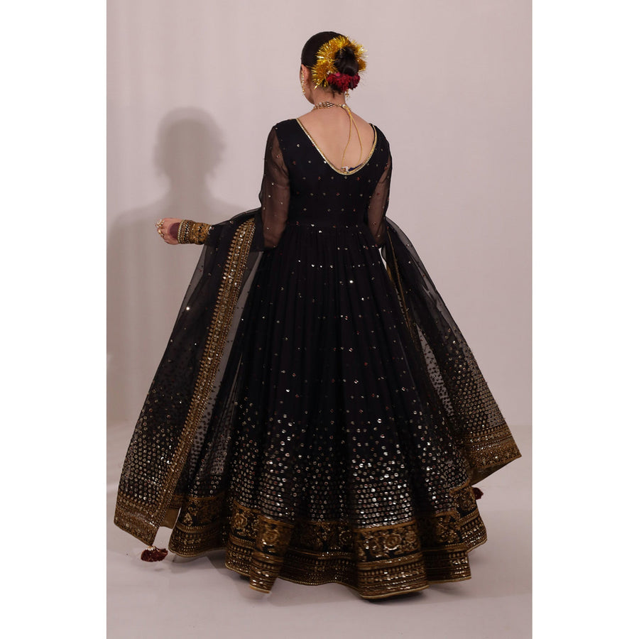 Jahan Ara Black 3-Piece Suit