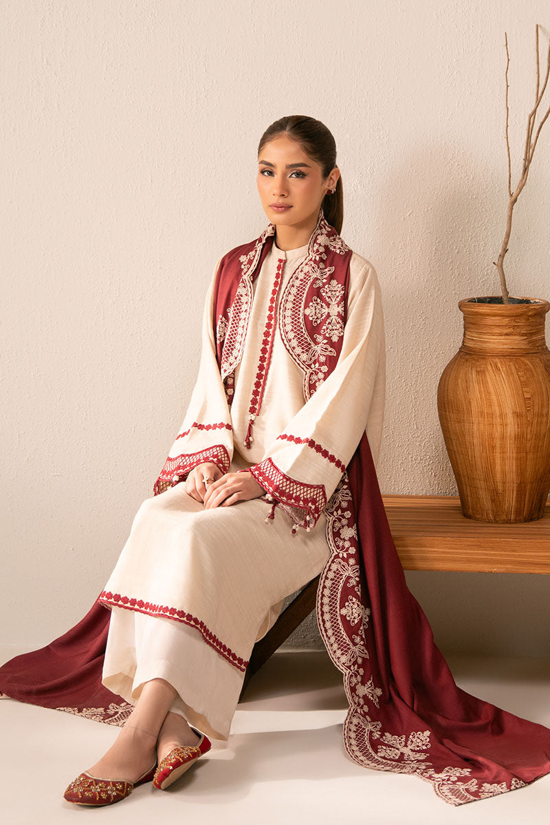 CRIMSON BLUSH-2PC (SHIRT & DUPATTA) - Pehnaawaa