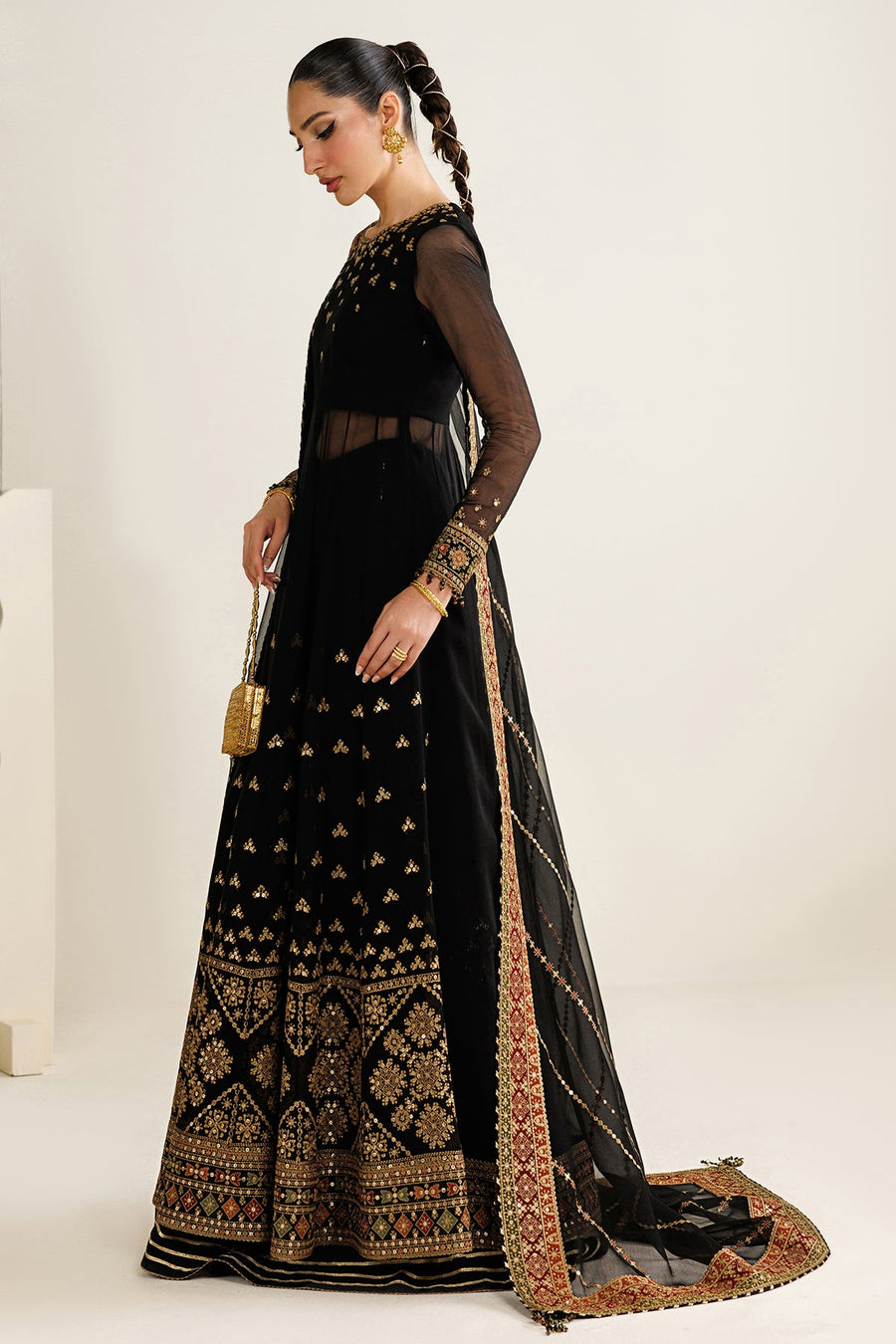 Embroidered Chiffon 3-Piece Formal Suit with Chiffon Dupatta