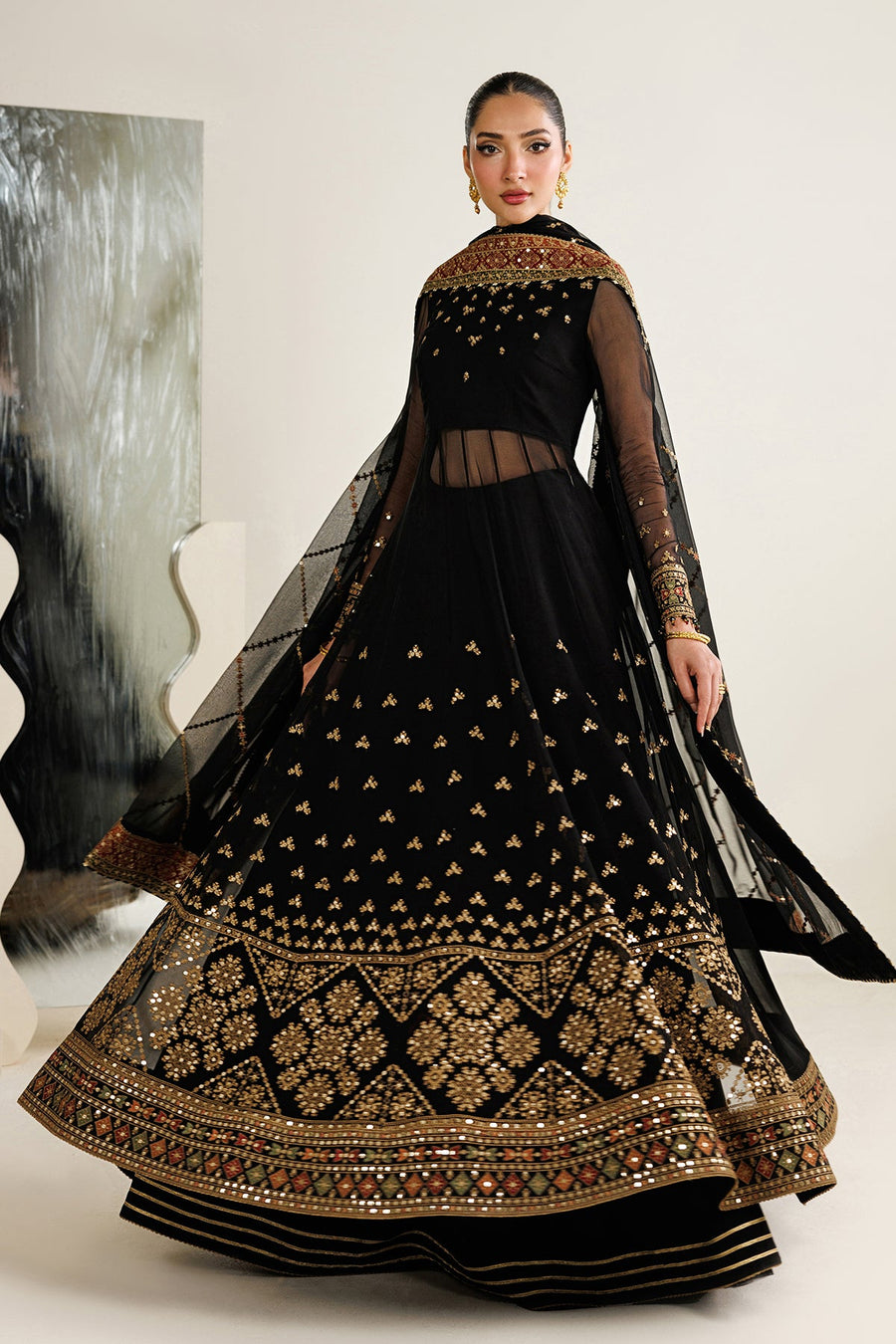Embroidered Chiffon 3-Piece Formal Suit with Chiffon Dupatta