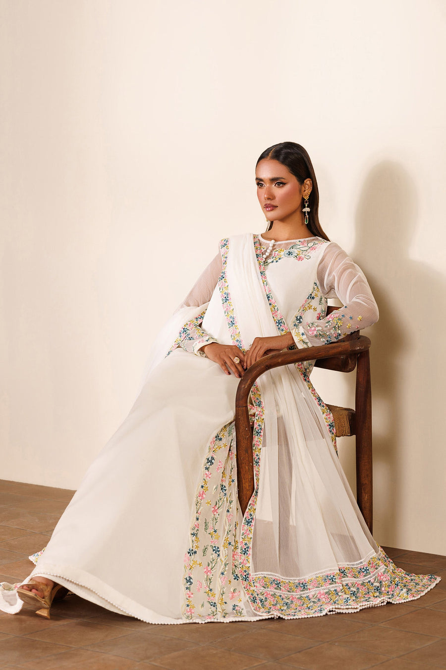 Embroidered Chiffon 3-Piece Formal Suit | EMC 24