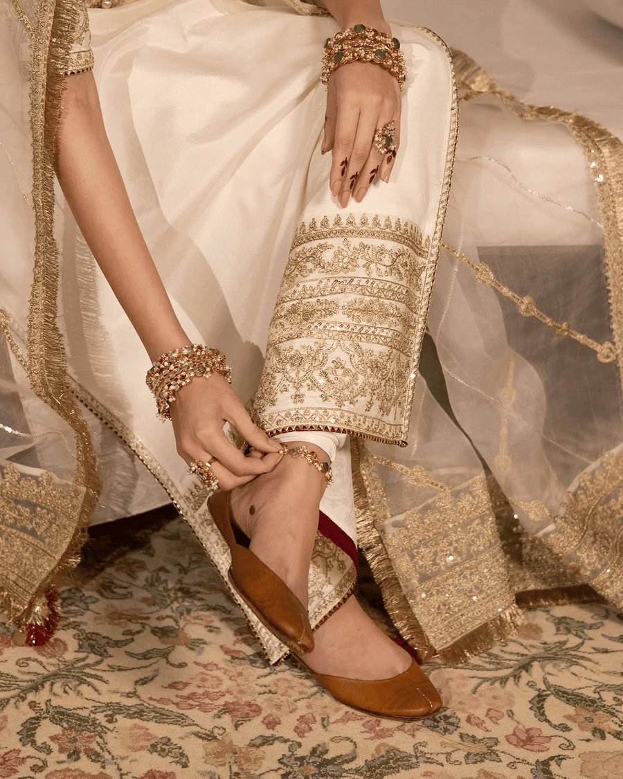White Gold – Luxury Embroidered Suit for Women