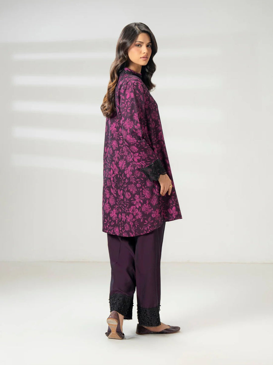 2 Piece Jacquard Suit - Embroidered (Pret) - Pehnaawaa