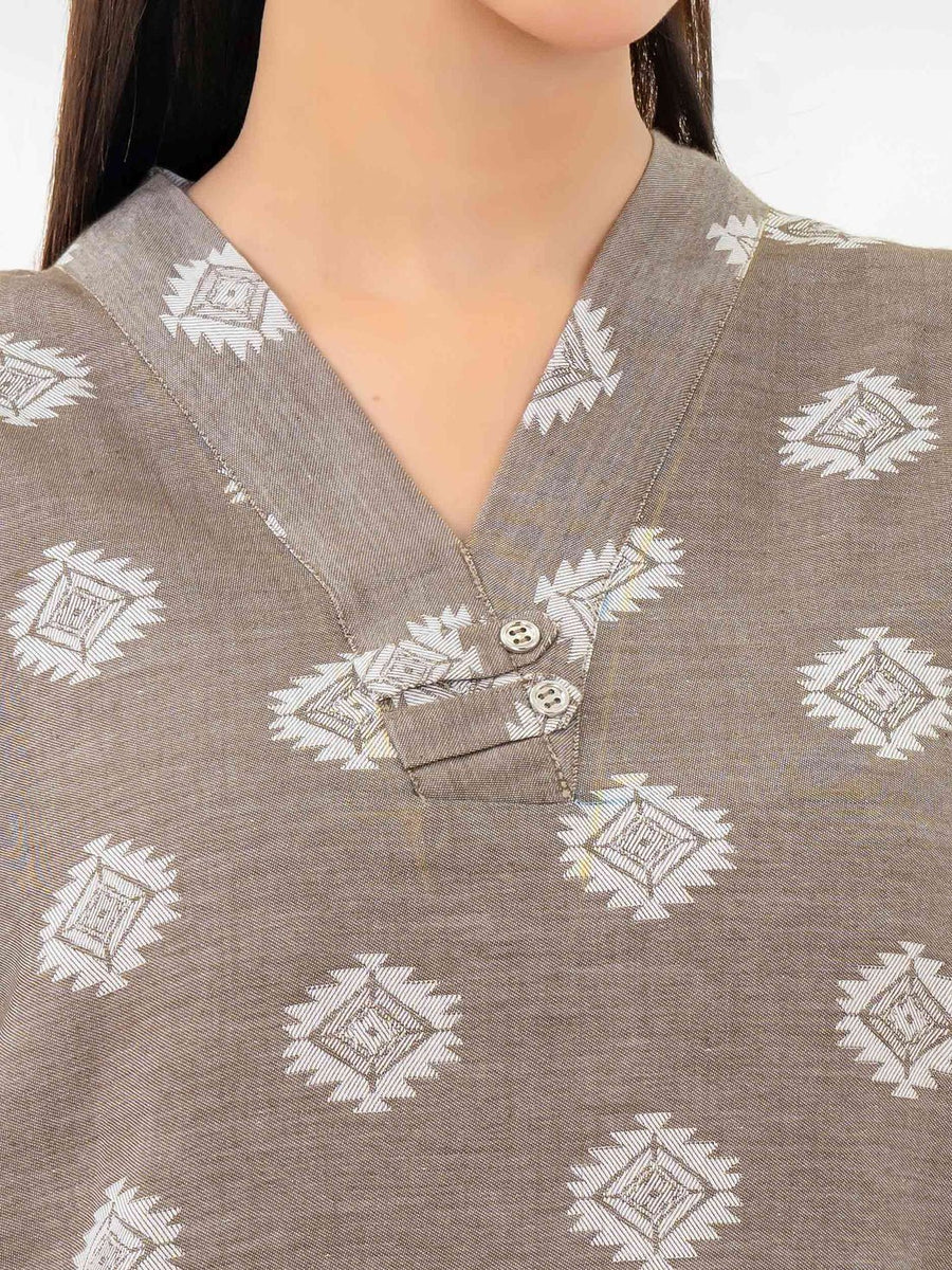 2 Piece Jacquard Suit - Embroidered (Pret) - Pehnaawaa