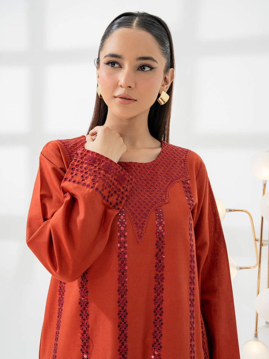 2 Piece Khaddar Suit - Embroidered (Pret) - Pehnaawaa
