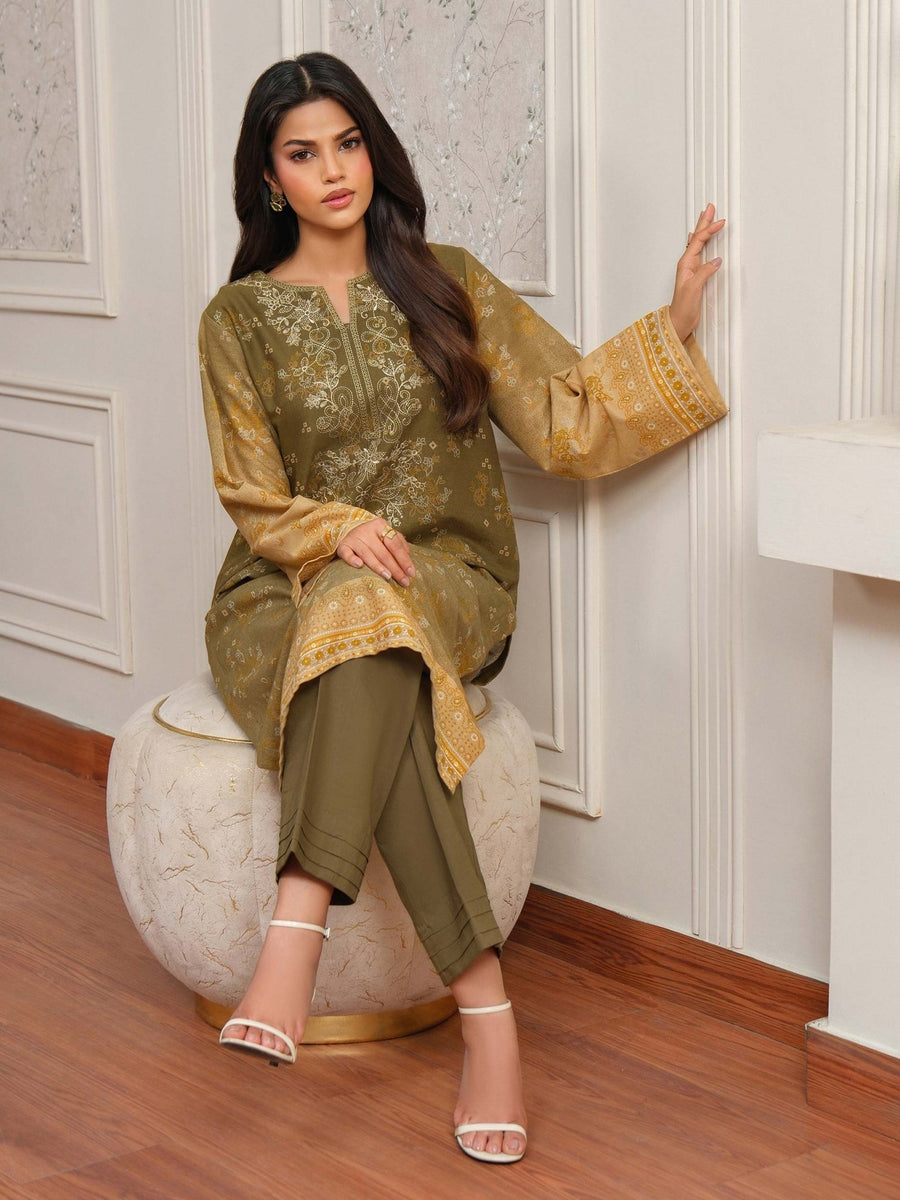 2 Piece Khaddar Suit - Embroidered (Unstitched) - Pehnaawaa