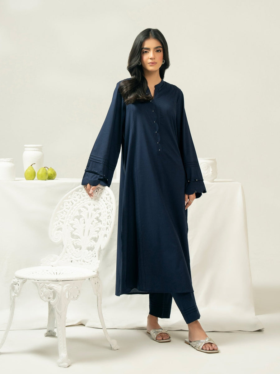 2 Piece Satin Suit - Dyed (Pret) - Pehnaawaa