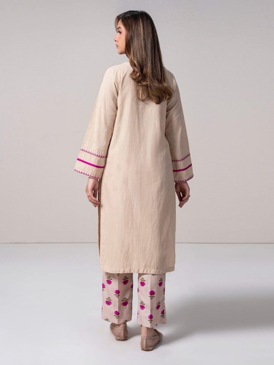 2 Piece Slub Khaddar Suit - Embroidered (Pret) - Pehnaawaa