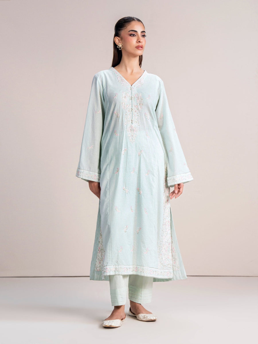 2 Piece Yarn Dyed Suit - Embroidered (Pret) - Pehnaawaa