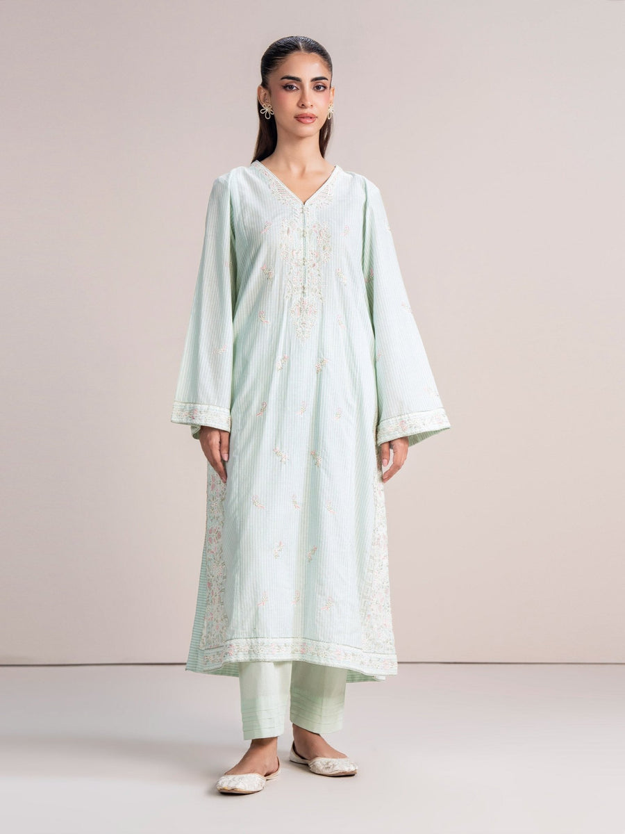 2 Piece Yarn Dyed Suit - Embroidered (Pret) - Pehnaawaa