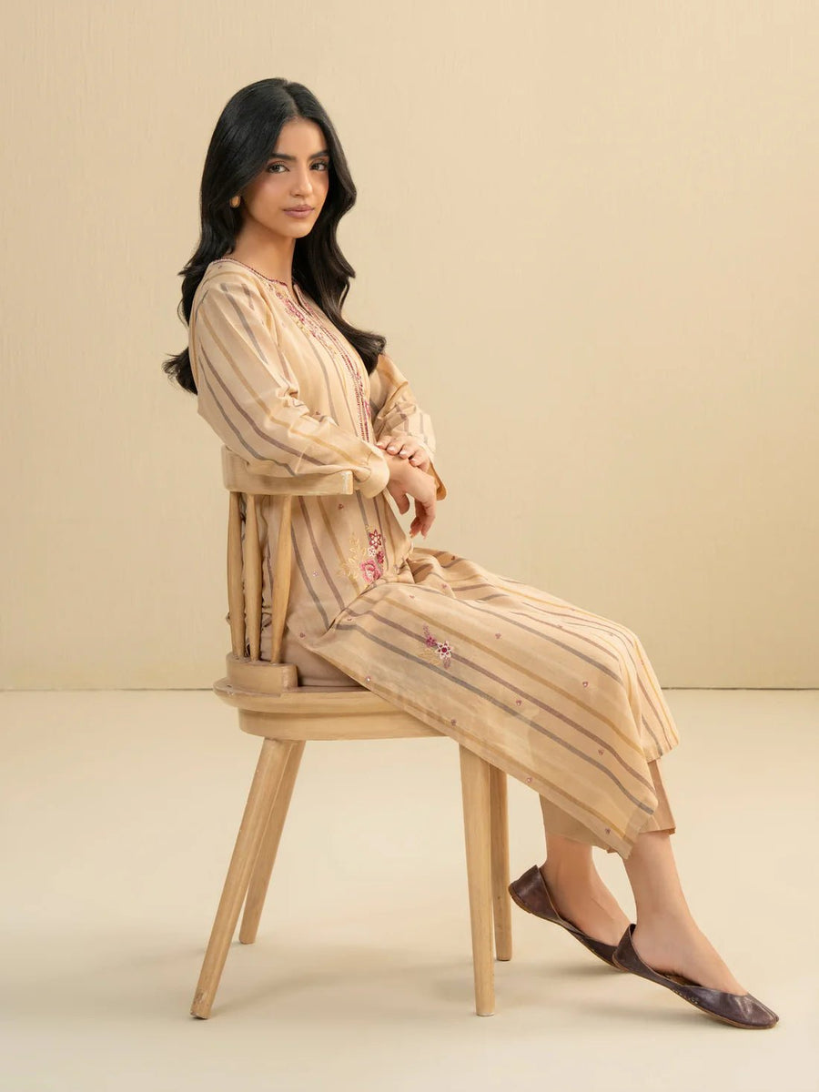 2 Piece Yarn Dyed Suit - Embroidered (Pret) - Pehnaawaa