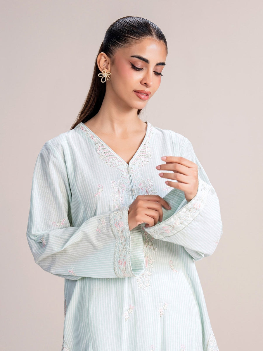 2 Piece Yarn Dyed Suit - Embroidered (Pret) - Pehnaawaa