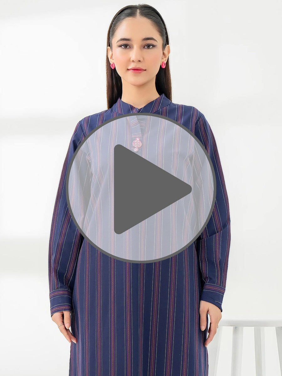 2 Piece Yarn Dyed Suit - Embroidered (Pret) - Pehnaawaa