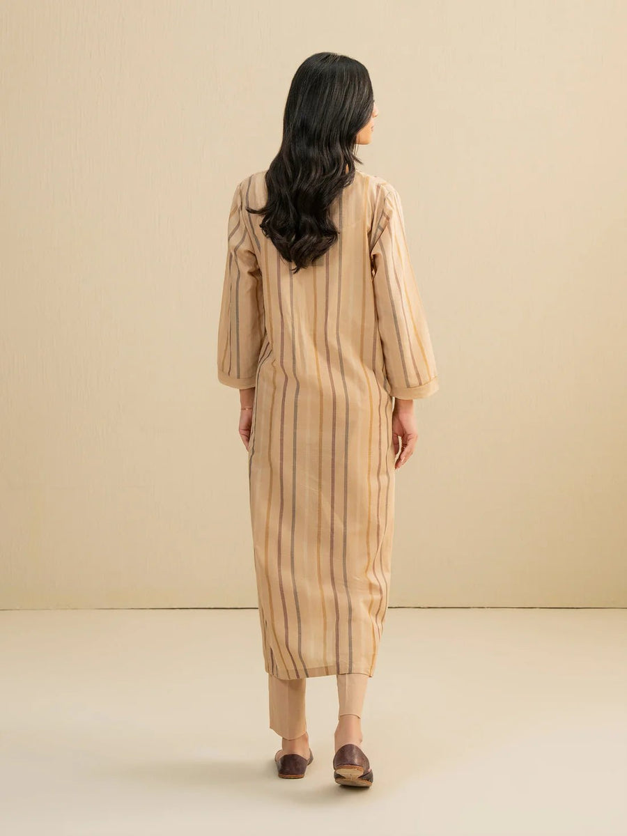 2 Piece Yarn Dyed Suit - Embroidered (Pret) - Pehnaawaa