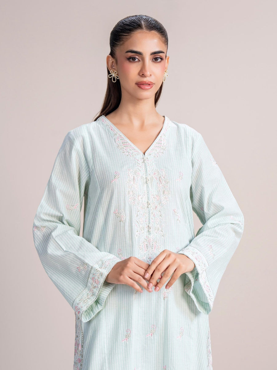 2 Piece Yarn Dyed Suit - Embroidered (Pret) - Pehnaawaa