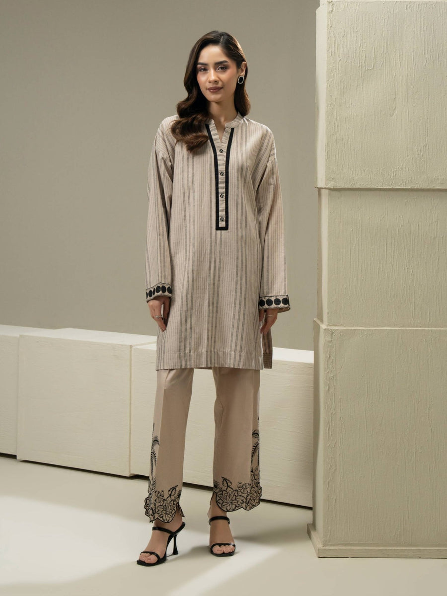 2 Piece Yarn Dyed Suit (Pret) - Pehnaawaa