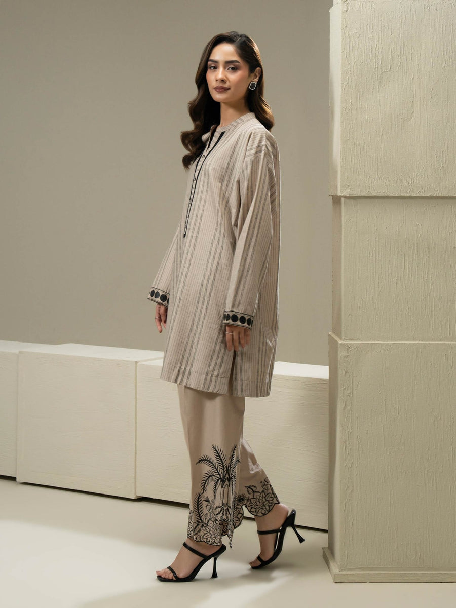 2 Piece Yarn Dyed Suit (Pret) - Pehnaawaa