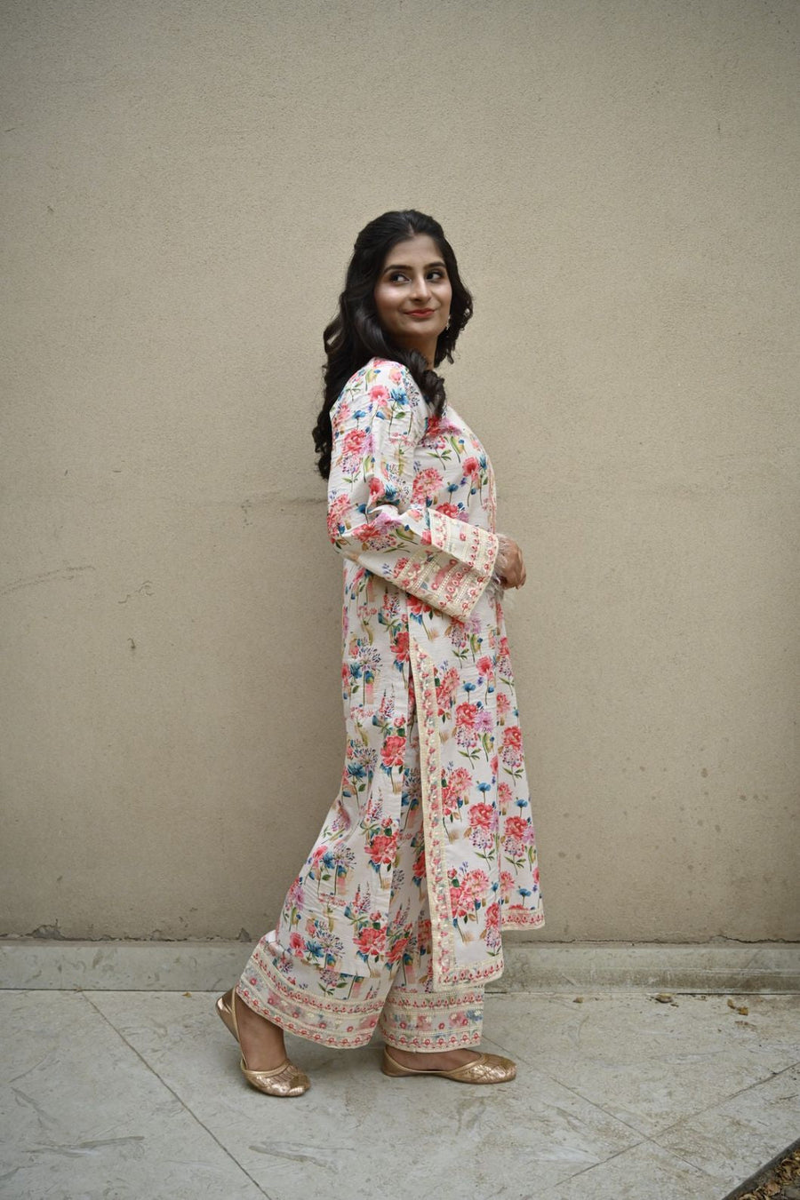 Ivory Bloom – Luxury Embroidered Suit for Women