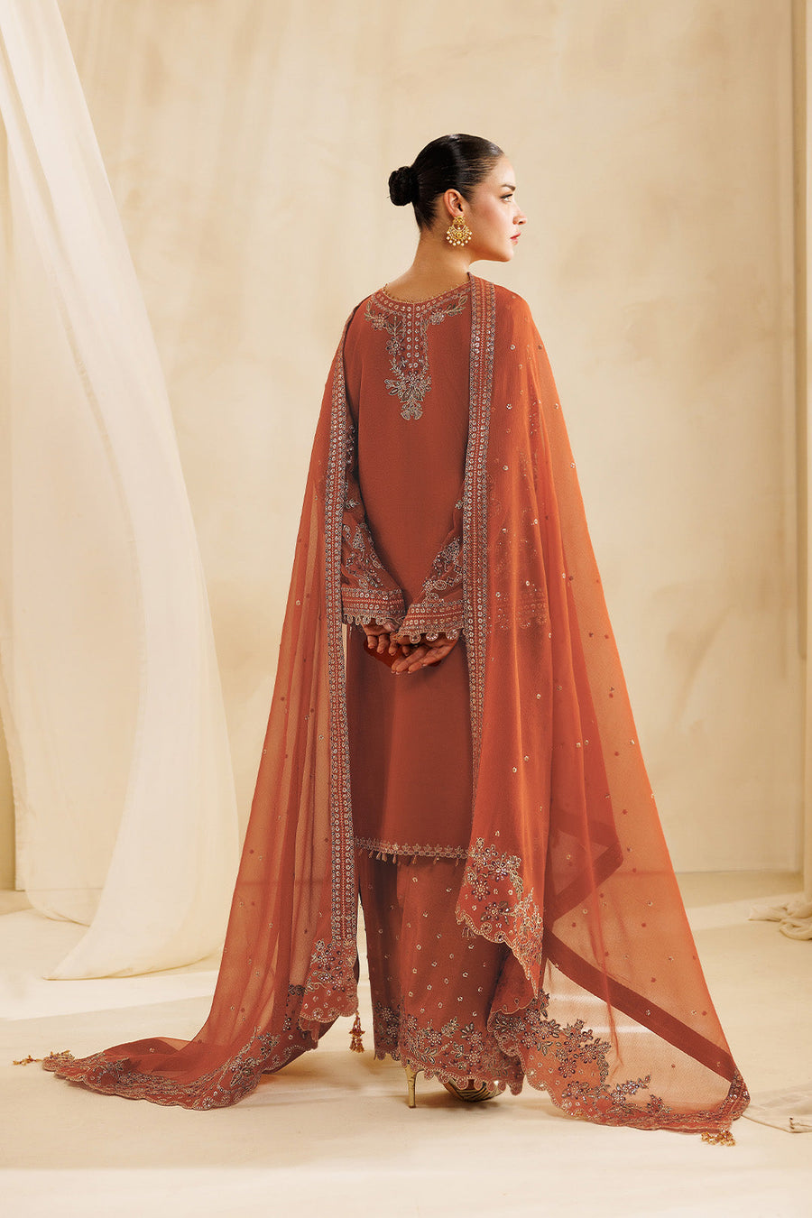 Glimmer Embroidered Chiffon 3-Piece Formal Suit | 2298