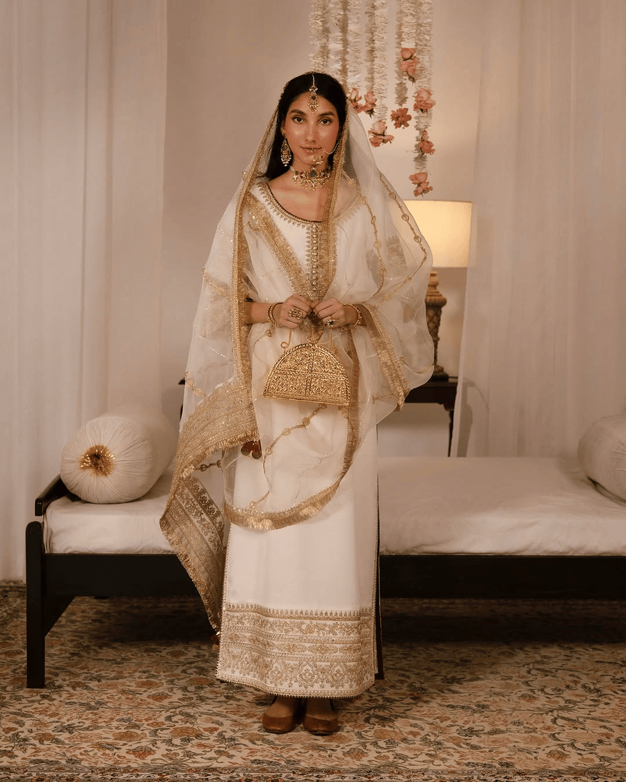 White Gold – Luxury Embroidered Suit for Women