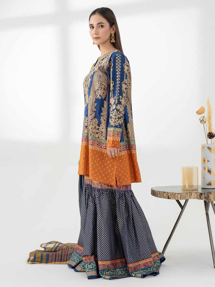 3 Piece Cambric Suit - Embroidered (Pret) - Pehnaawaa