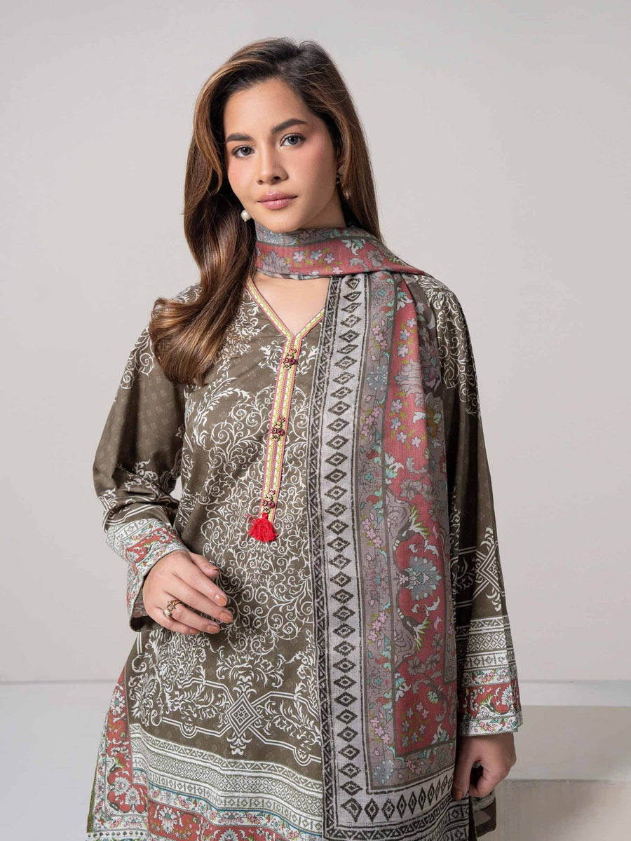 3 Piece Cotton Suit (Pret) - Pehnaawaa