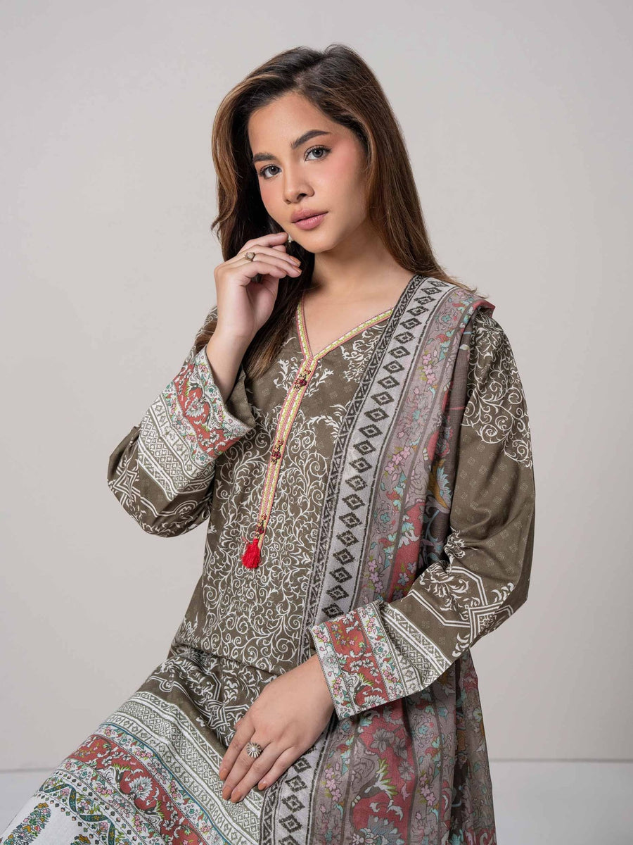 3 Piece Cotton Suit (Pret) - Pehnaawaa