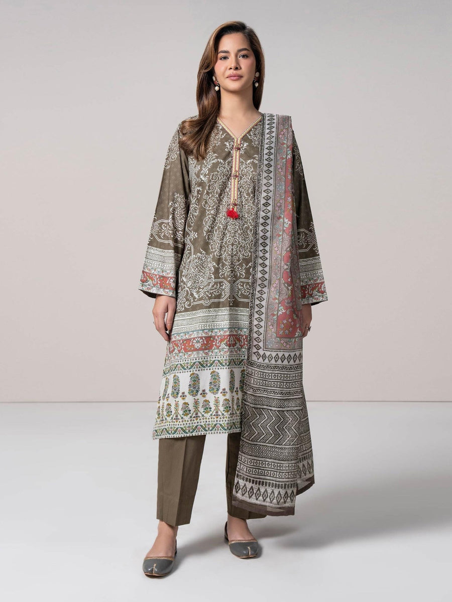 3 Piece Cotton Suit (Pret) - Pehnaawaa