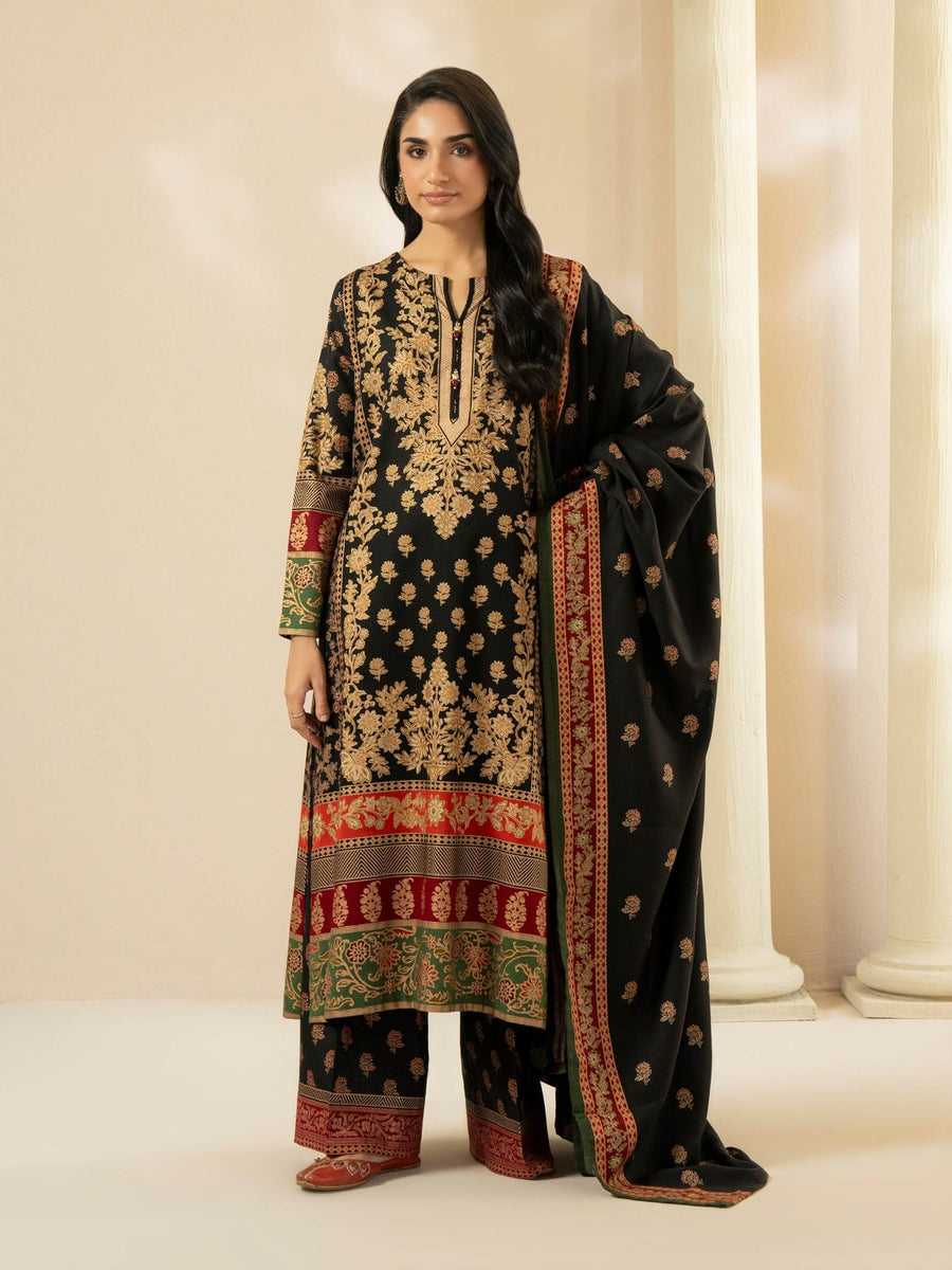 3 Piece Khaddar Suit - Prined (Pret) - Pehnaawaa