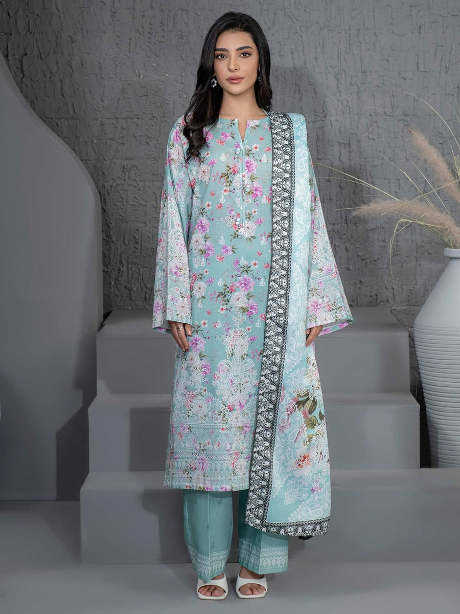 3 Piece Khaddar Suit - Printed (Unstitched) - Pehnaawaa