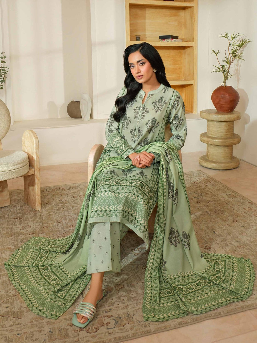 3 Piece Khaddar Suit - Printed (Unstitched) - Pehnaawaa