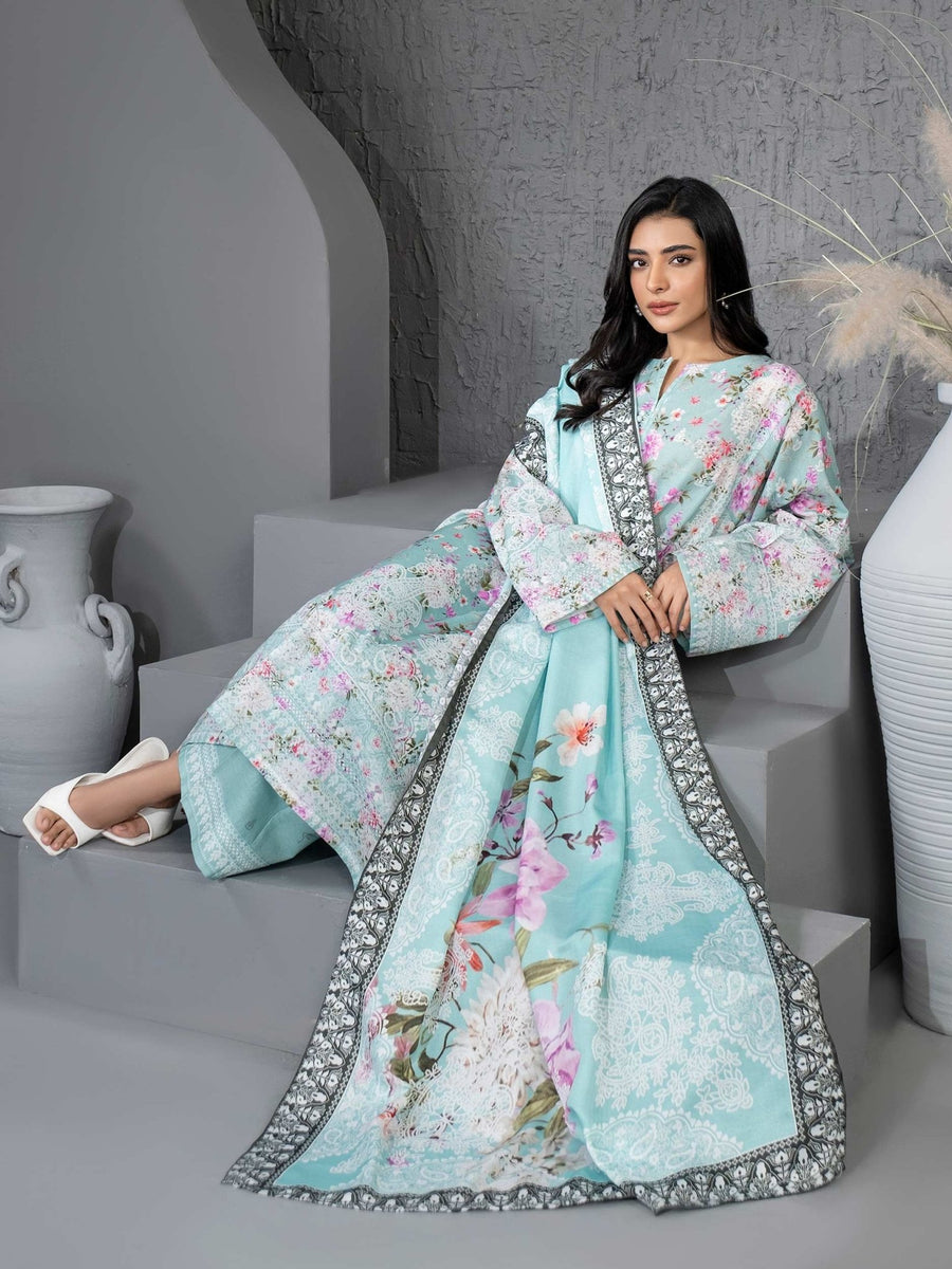 3 Piece Khaddar Suit - Printed (Unstitched) - Pehnaawaa