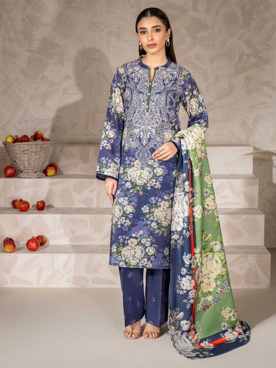 3 Piece Khaddar Suit - Printed (Unstitched) - Pehnaawaa
