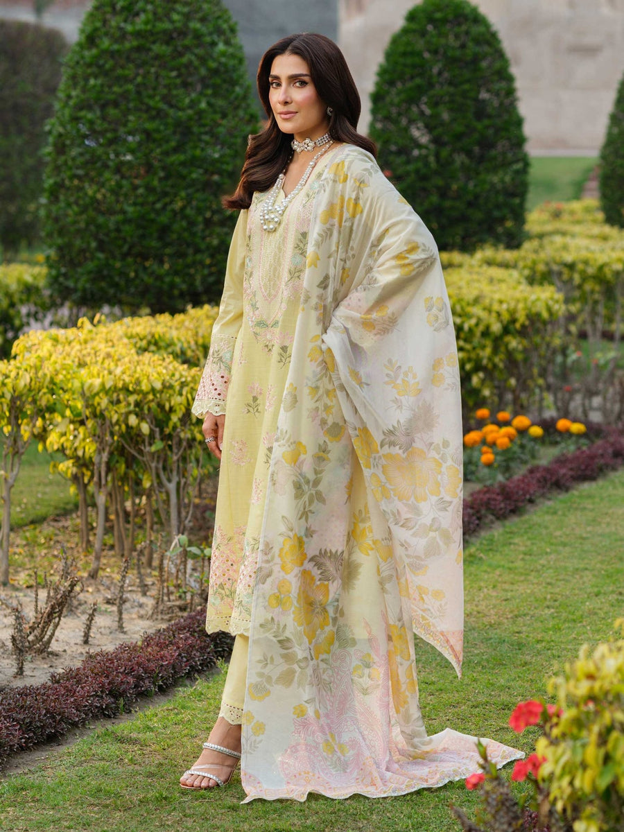 3 Piece Lawn Suit - Embroidered (Pret) - Pehnaawaa