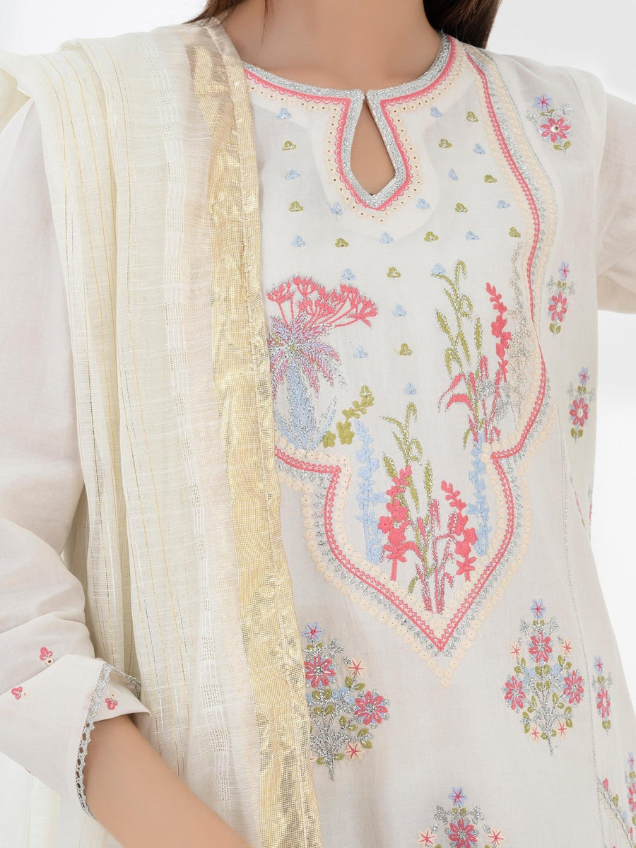 3 Piece Lawn Suit - Embroidered (Pret) - Pehnaawaa
