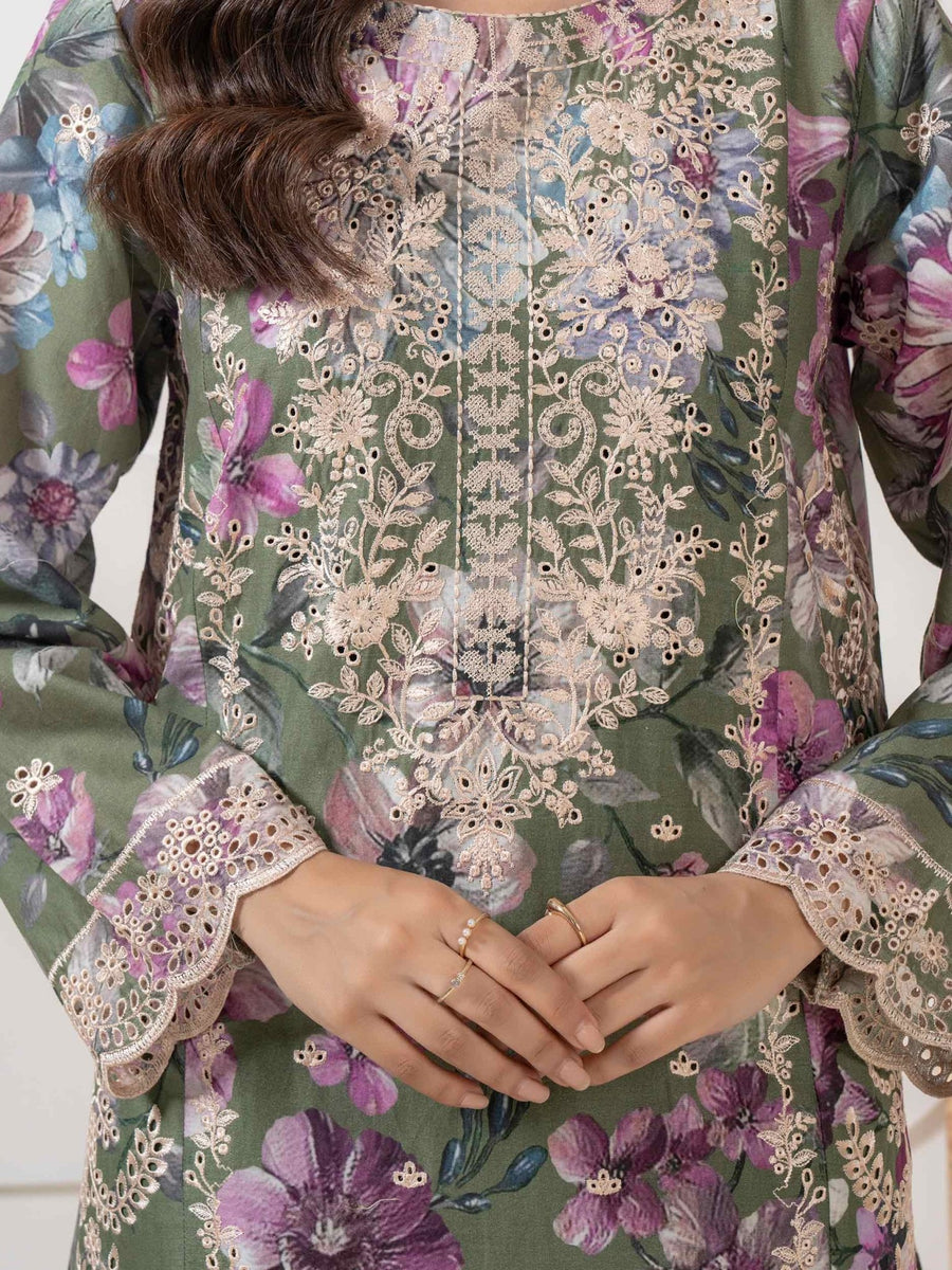 3 Piece Lawn Suit - Embroidered (Pret) - Pehnaawaa