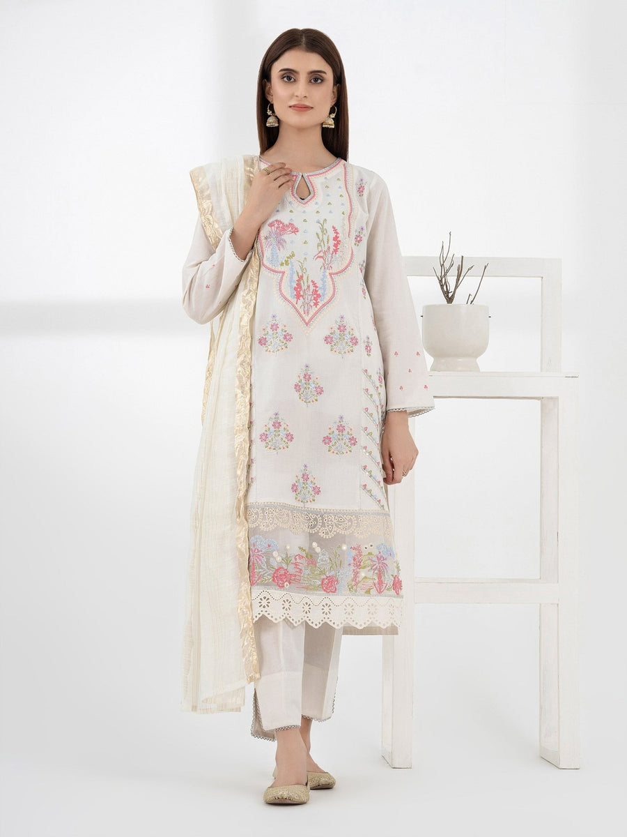 3 Piece Lawn Suit - Embroidered (Pret) - Pehnaawaa