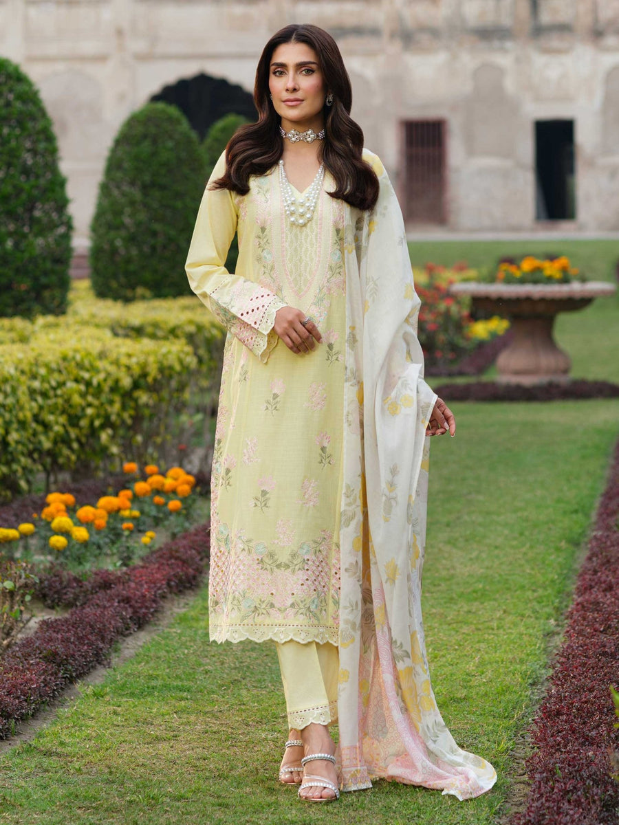 3 Piece Lawn Suit - Embroidered (Pret) - Pehnaawaa
