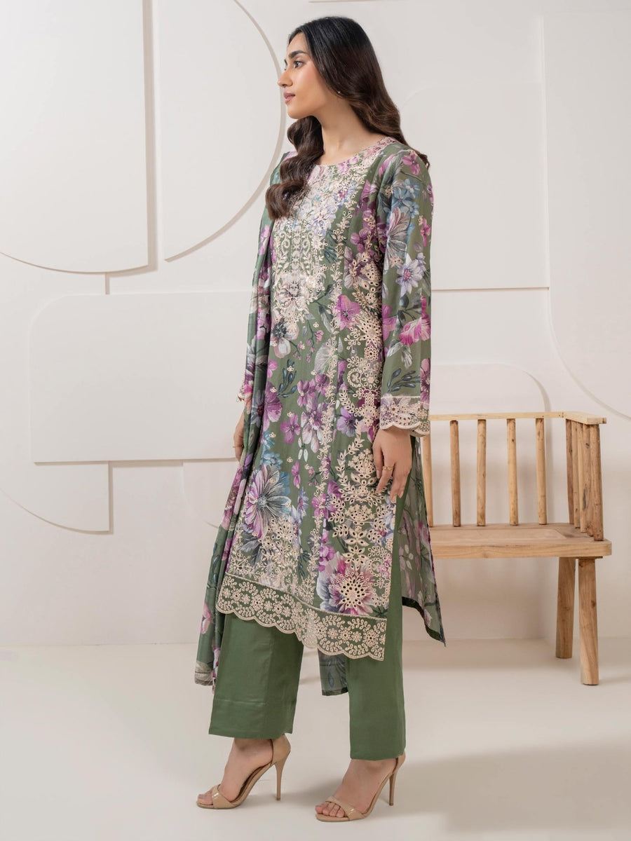 3 Piece Lawn Suit - Embroidered (Pret) - Pehnaawaa